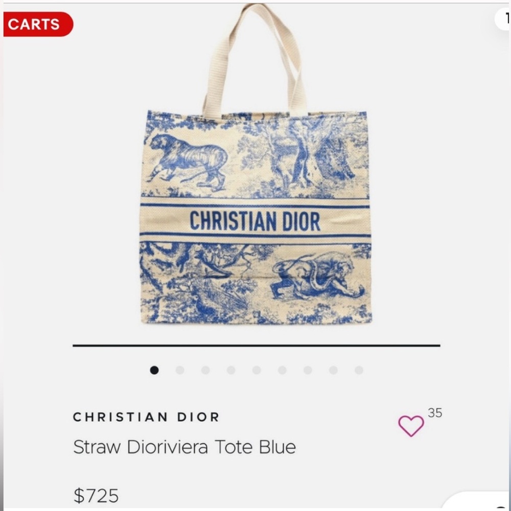 Dior Blue and Cream Totes with Toile de Jouy Pattern